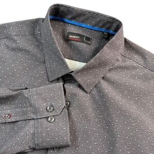 QUIETI Performance Men's XXL Long Sleeve Button Down Shirt Dot Dobby Stretch New